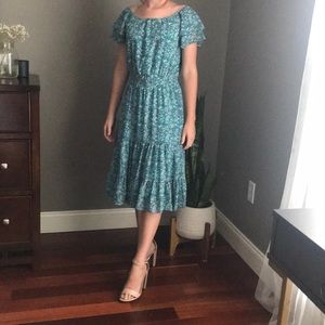 Green floral dress